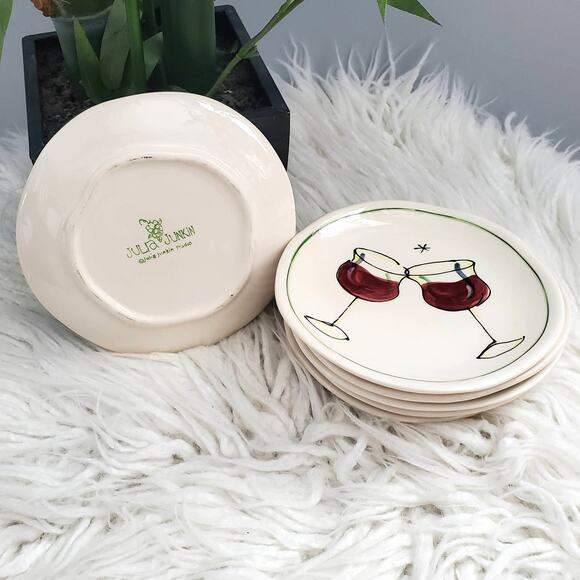 Julia Junkin Studio Vintage Snack Dessert Plates Set of 6 - Picture 2 of 8
